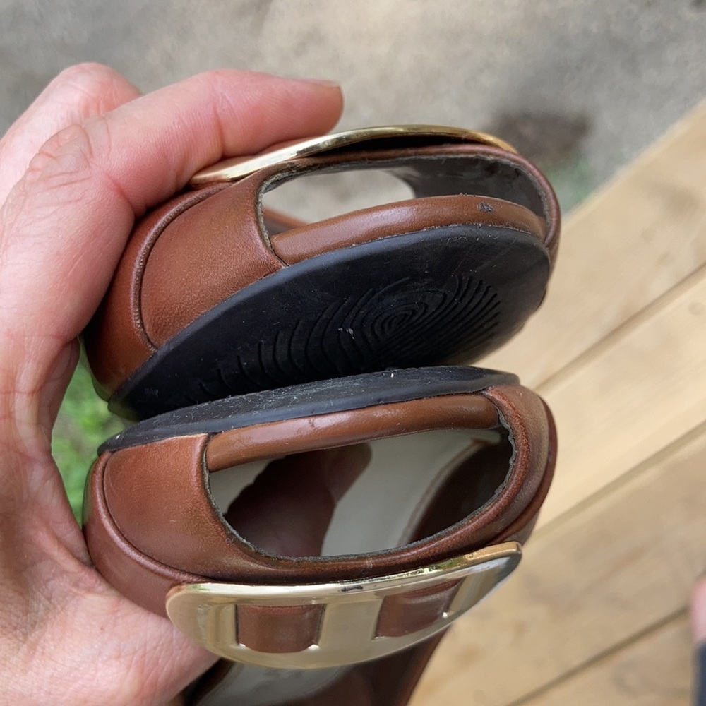 Franco Sarto women’s Brown Buckle kitten heel 7.5 - Picture 7 of 13